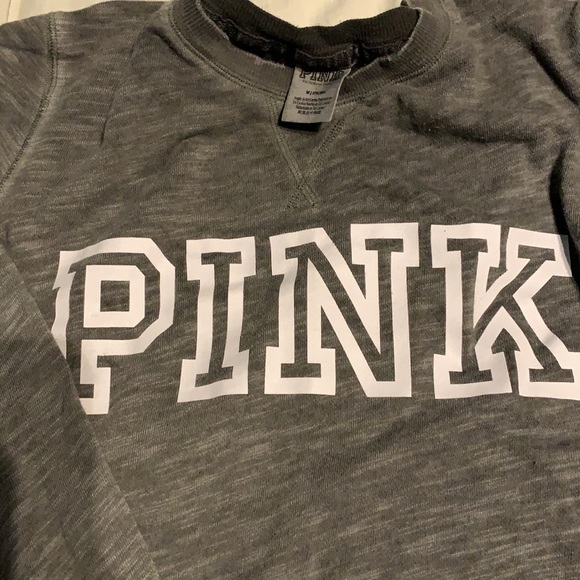 PINK logo grey long sleeve. Size medium - Picture 2 of 2